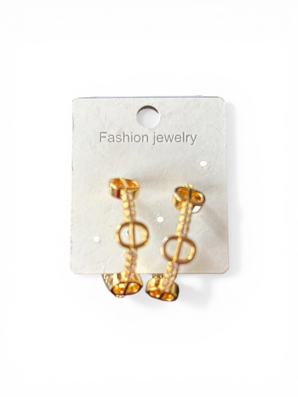 Fashion Jewelry Gold Linked Drop Earrings - Picture 2 of 3
